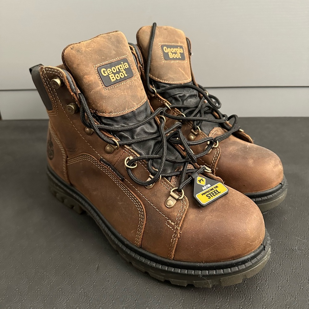 Georgia Boot Dark Brown Leather Work Boots
